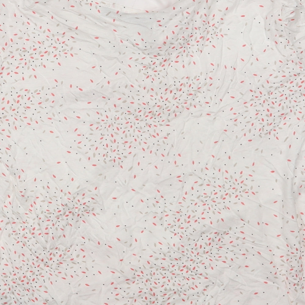 M&S Womens White Polka Dot Basic T-Shirt Size 10