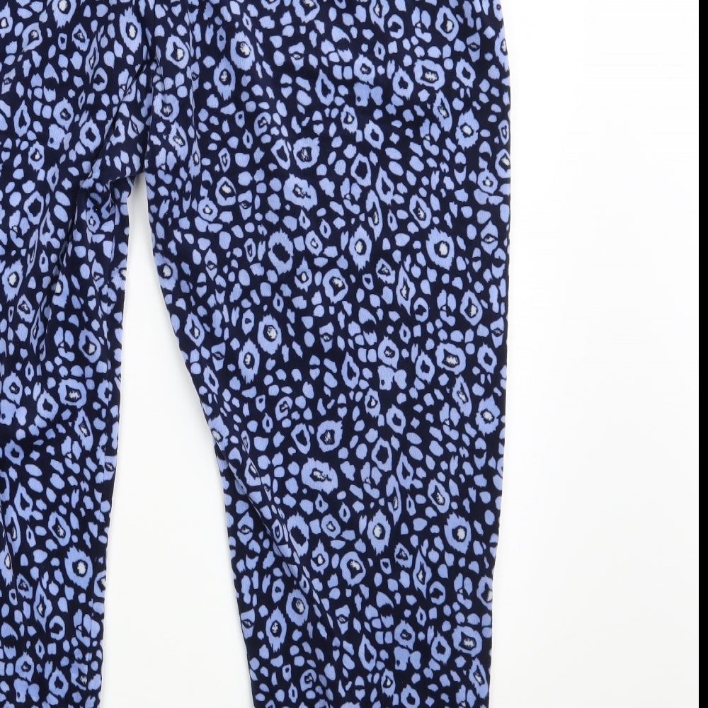Jane & Bleecker Womens Blue Animal Print Jogger Trousers Size L L28 in