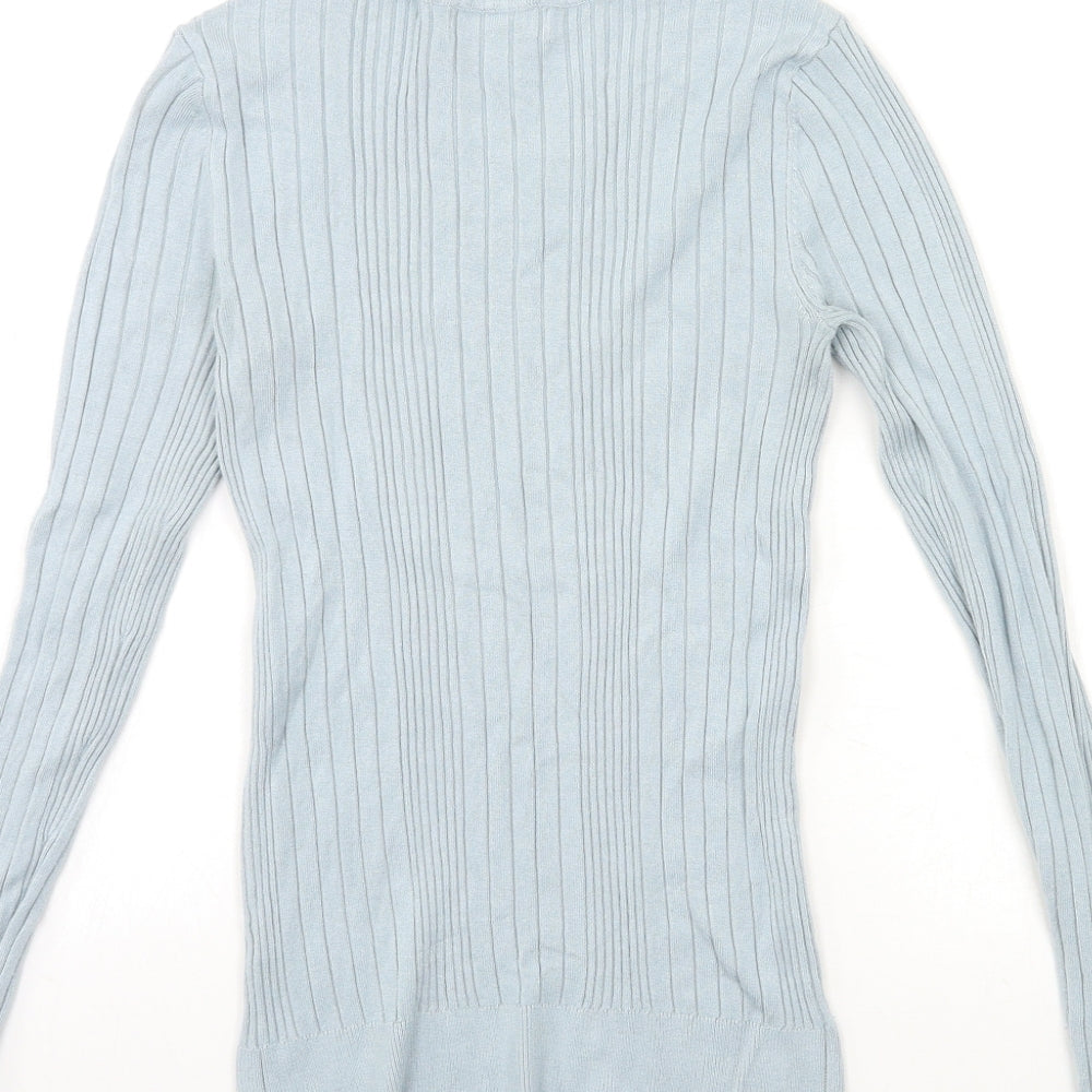 New Look Womens Blue Knit Pullover Jumper Size 8