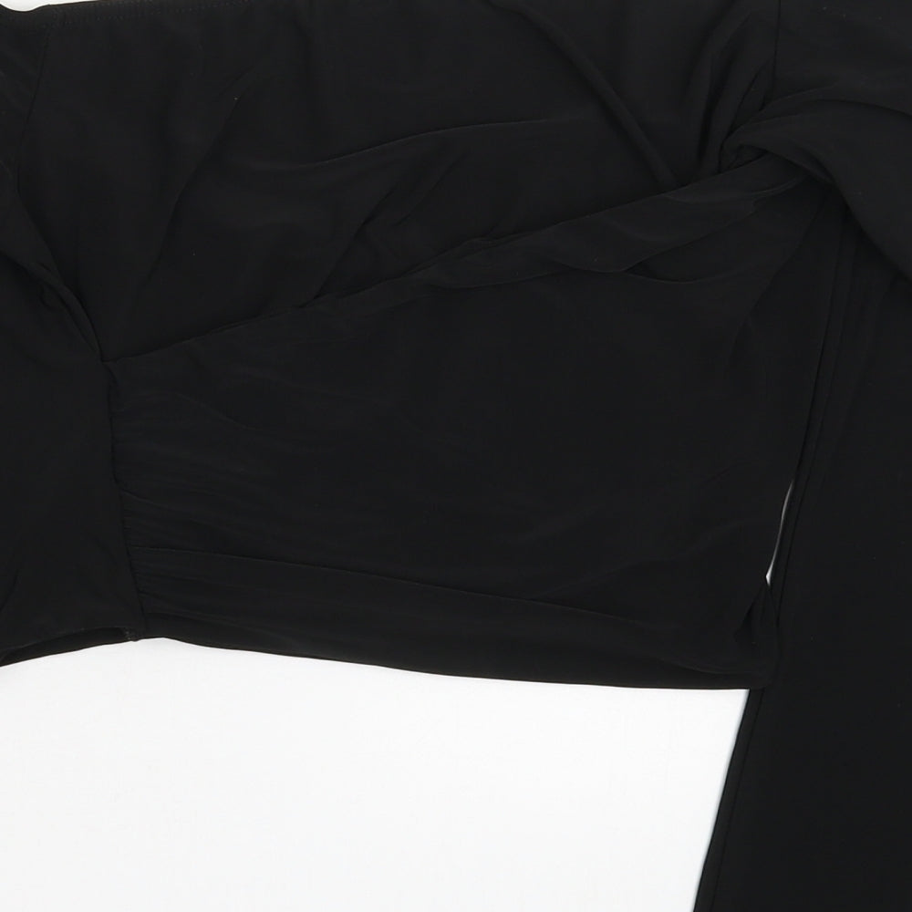 PRETTYLITTLETHING Womens Black Cropped Blouse Size 12