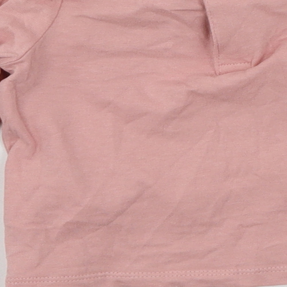 F&F Girls Pink Jersey Basic T-Shirt Size 0-3 Months