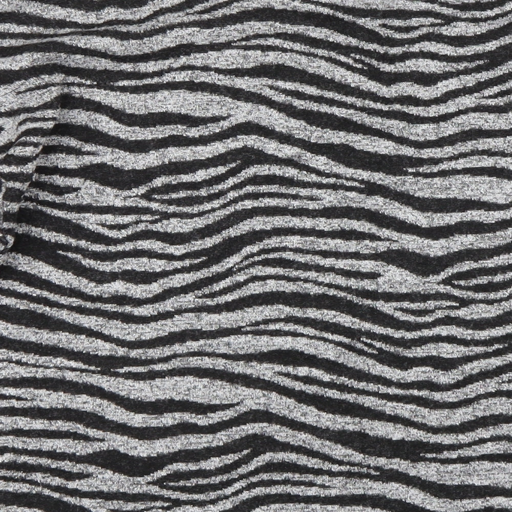 Zara Womens Grey Animal Print Basic T-Shirt Size S