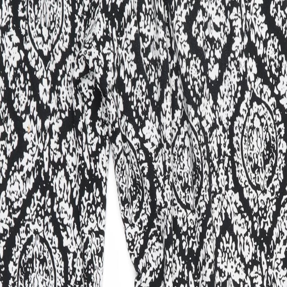 Mizami Womens Black Floral Jogger Trousers Size S L29 in