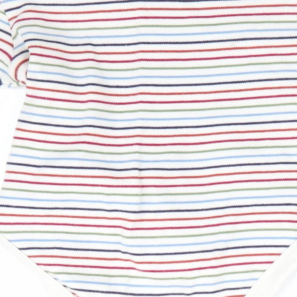 Fred and Flo Boys White Striped Romper One-Piece Size 12-18 Months