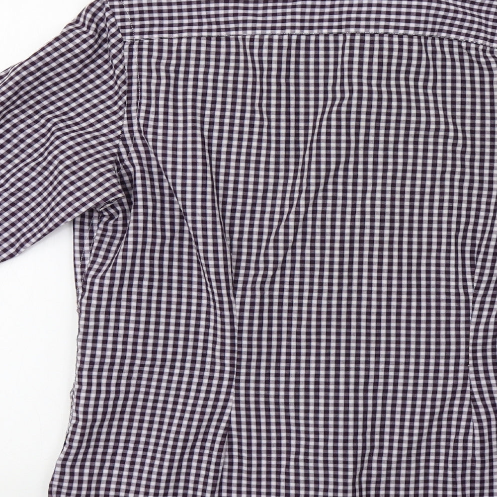 NEXT Mens Blue Check Button-Up Size 15
