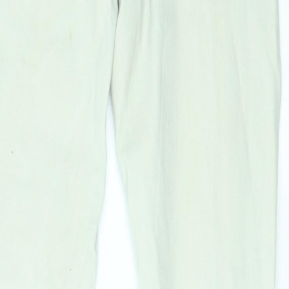 Preworn Womens White Skinny Jeans Size 30 L28 in - zip details
