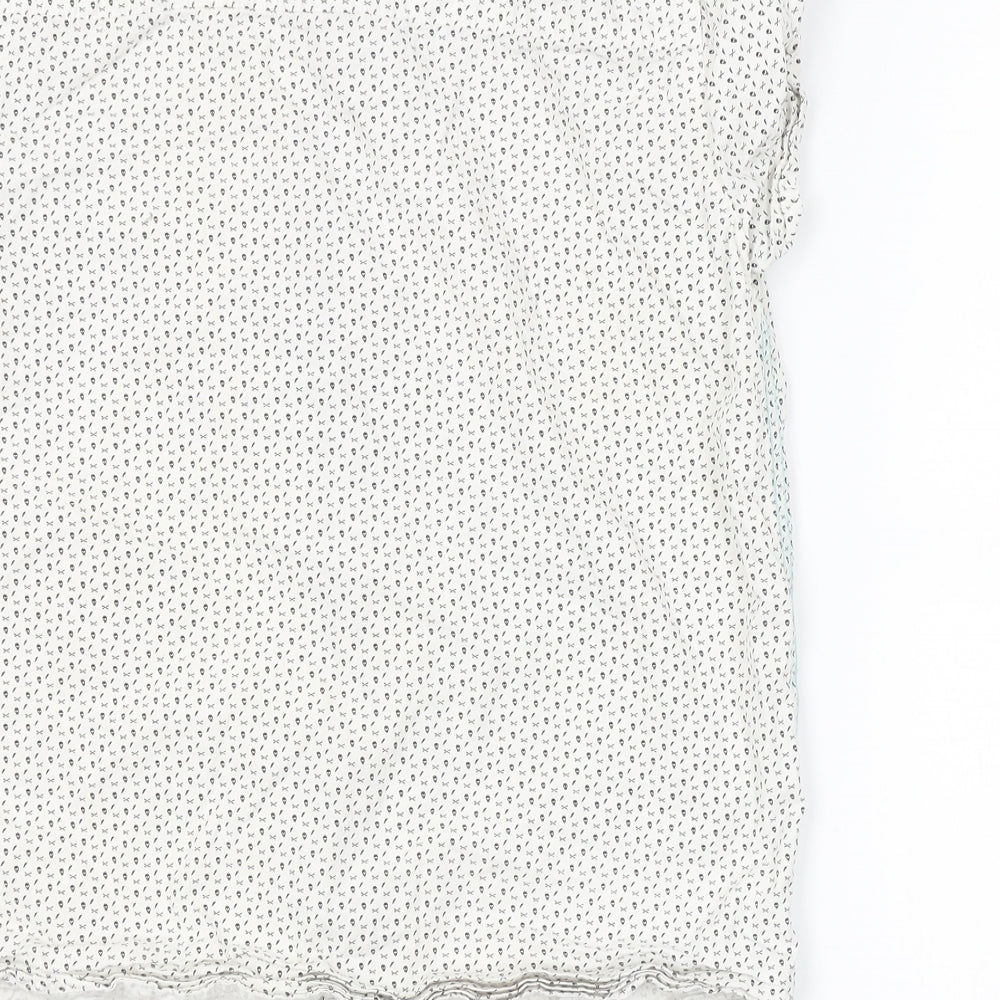 River Island Boys White Geometric Basic Button-Up Size 12 Years