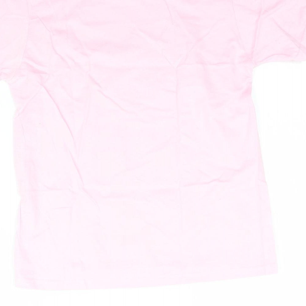 Gildan Girls Pink Basic T-Shirt Size M - Merry Christmas Unicorn Princess Grainne