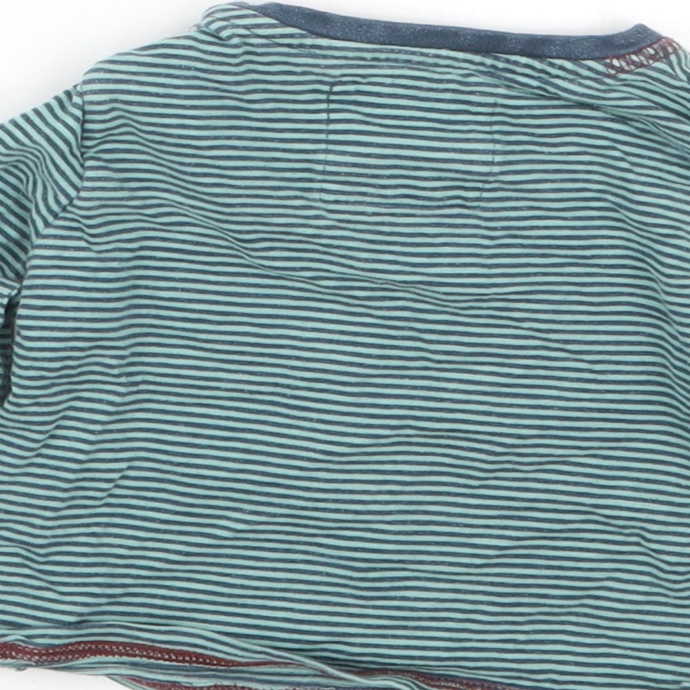 TU Boys Green Striped Basic T-Shirt Size 6-9 Months