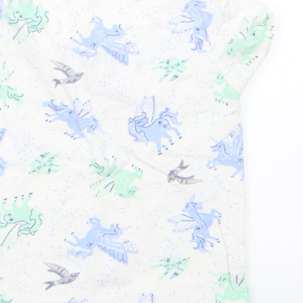 Nutmeg Girls Blue Geometric Basic T-Shirt Size 6-9 Months - Unicorn