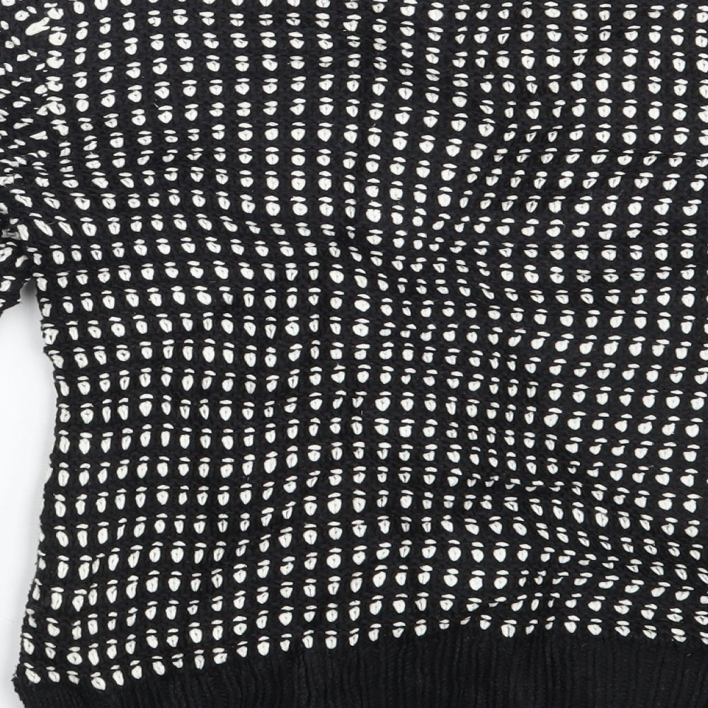 John Lewis Womens Black Polka Dot Pullover Jumper Size S