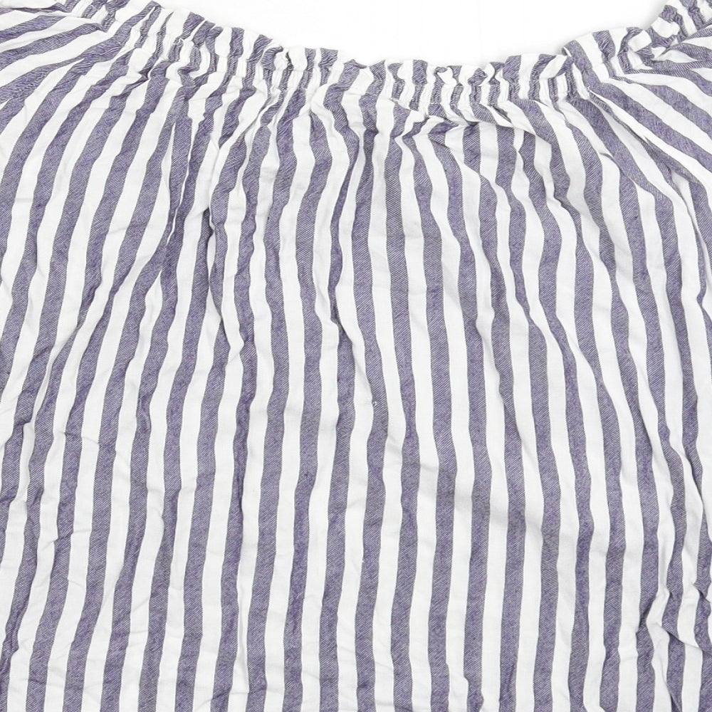 Primark Womens Multicoloured Striped Basic T-Shirt Size 12