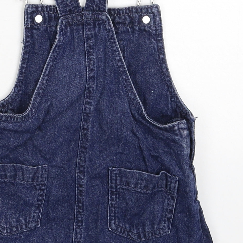 Maine Girls Blue Denim Pinafore/Dungaree Dress Size 12-18 Months