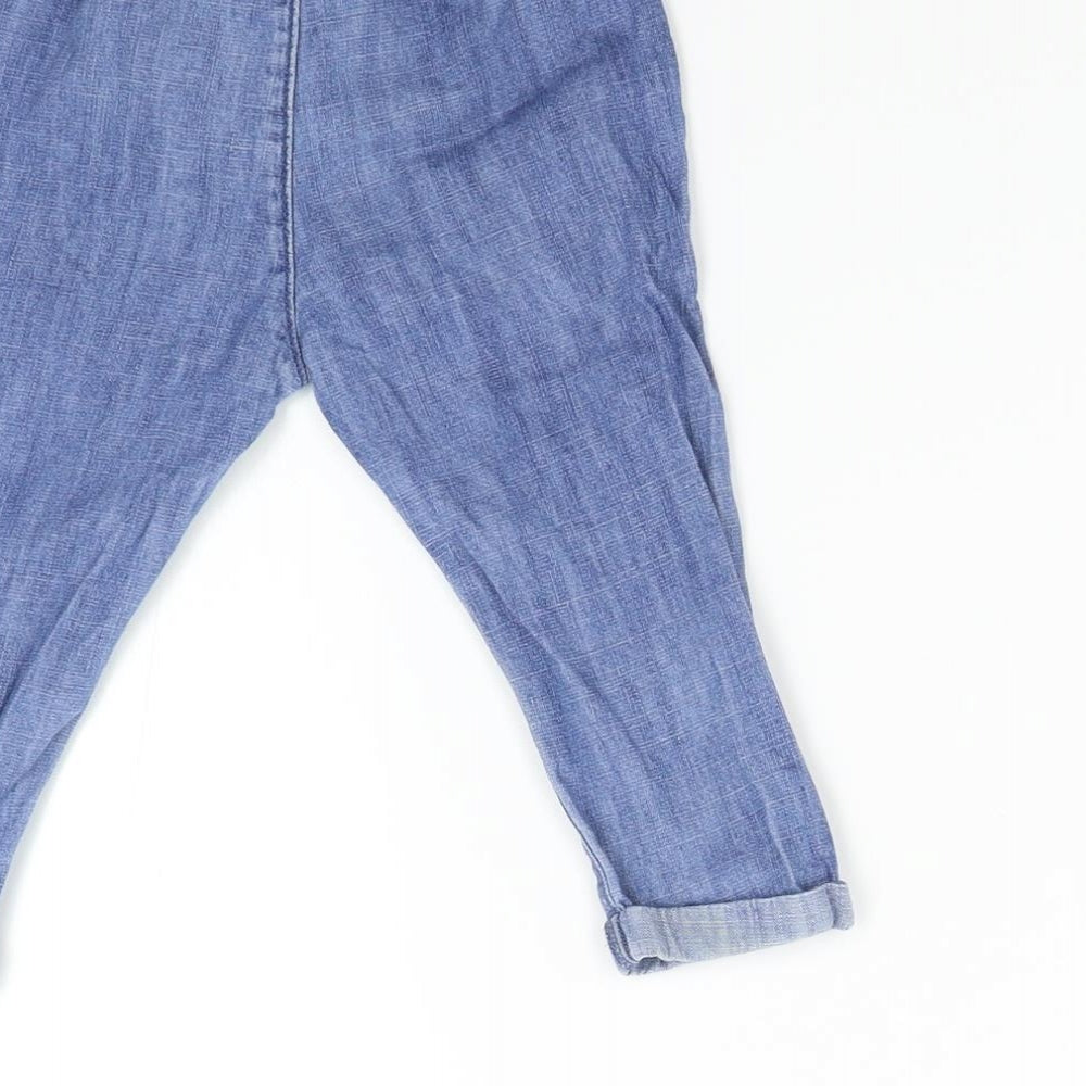 M&S Baby Blue Denim Sweatpants Jeans Size 9-12 Months