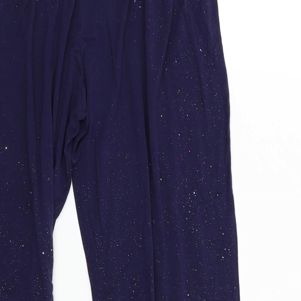 F&F Womens Blue Solid Lounge Pants Size 8
