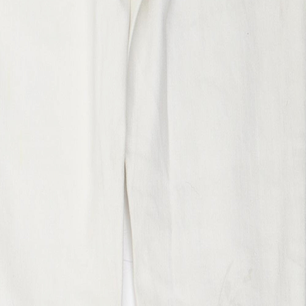 Fit Squin Womens White Straight Jeans Size 30 in L33 in