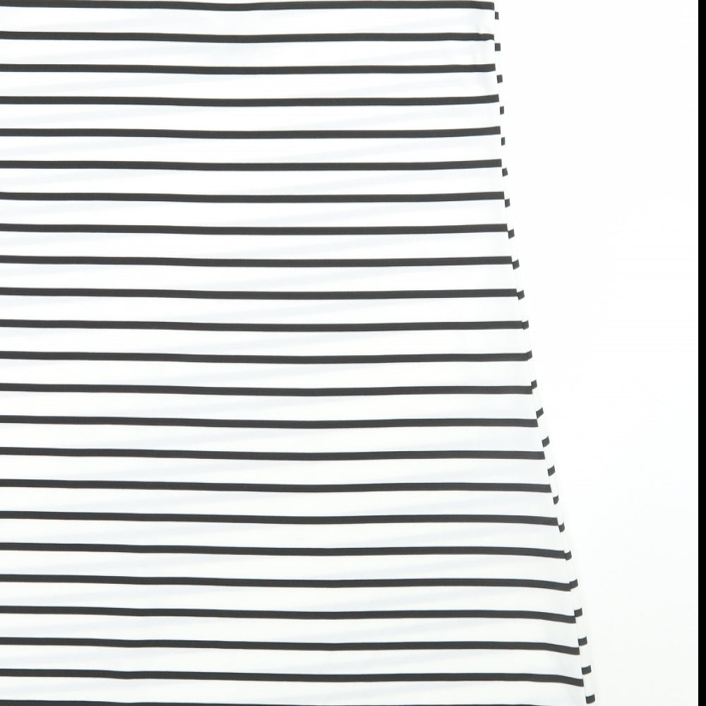 SheIn Womens White Striped A-Line Size S