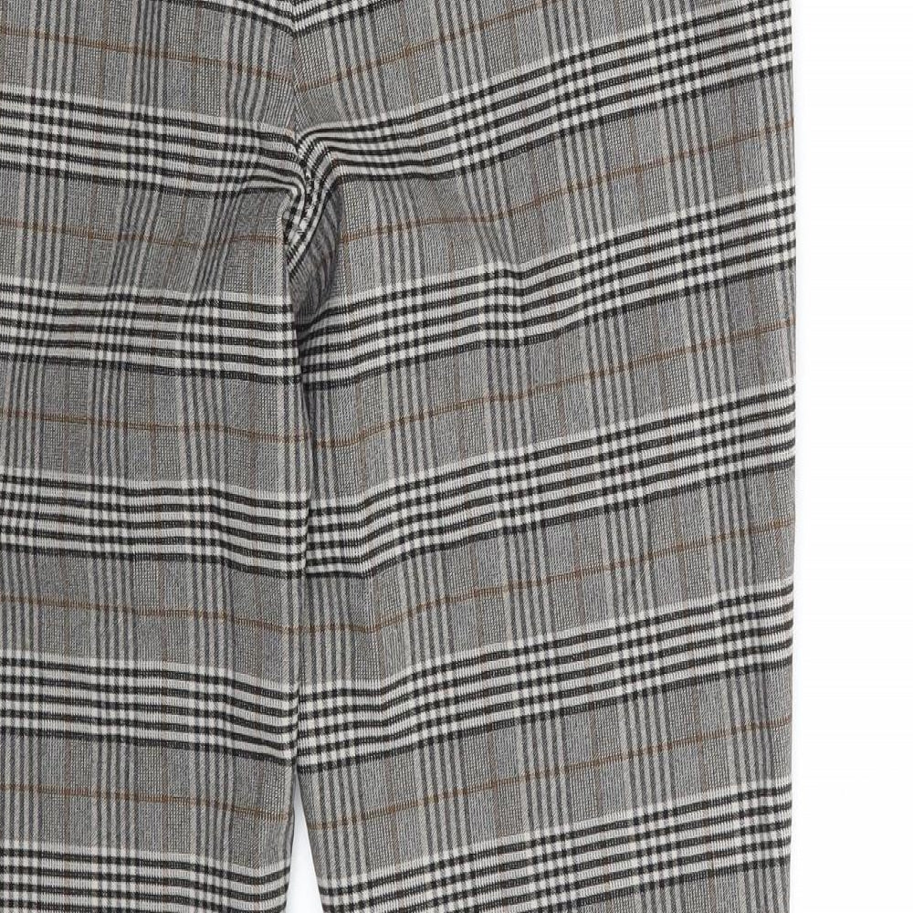 Jules & Leopold Womens Grey Check Cropped Trousers Size L L25.5 in