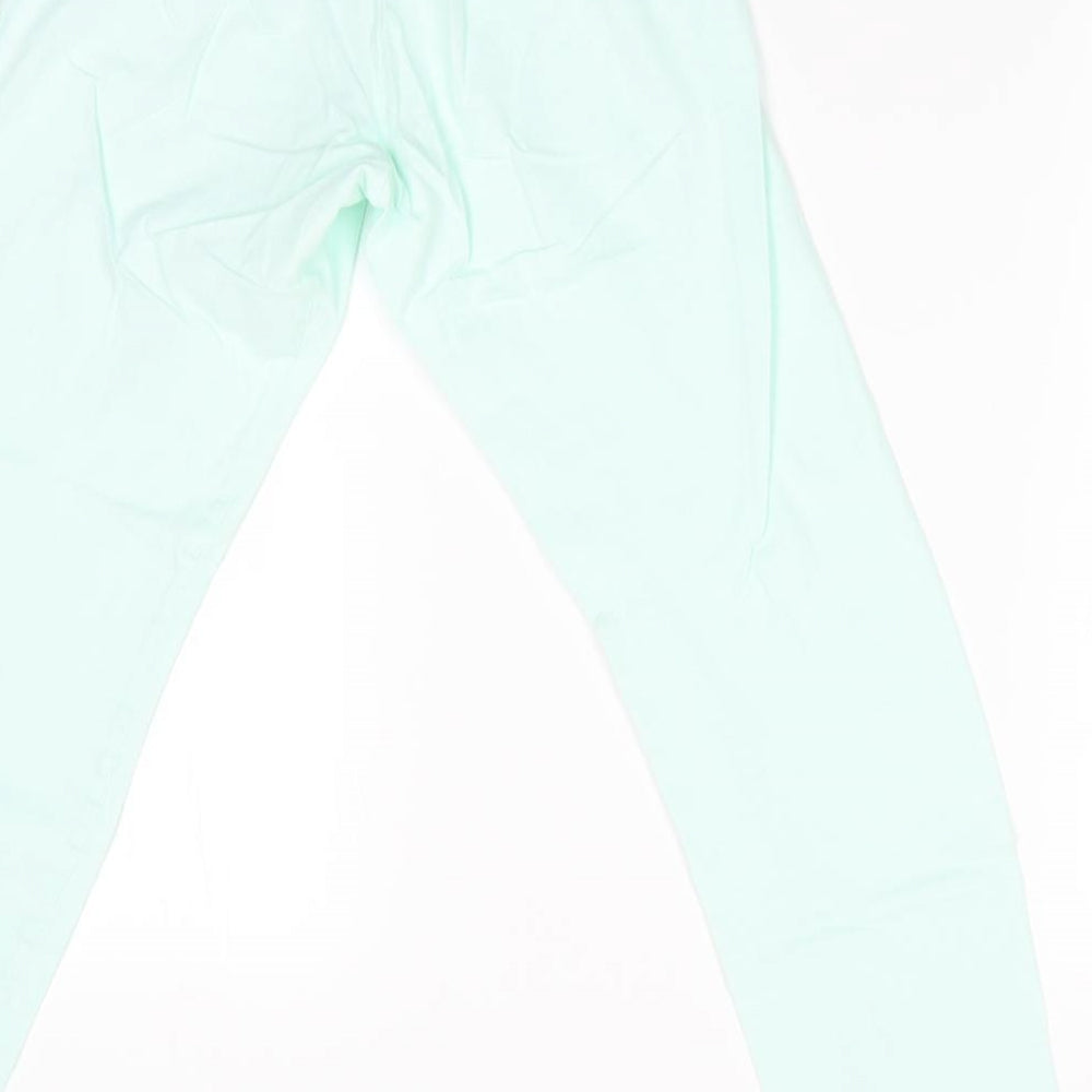 Preworn Girls Green Solid Pyjama Pants