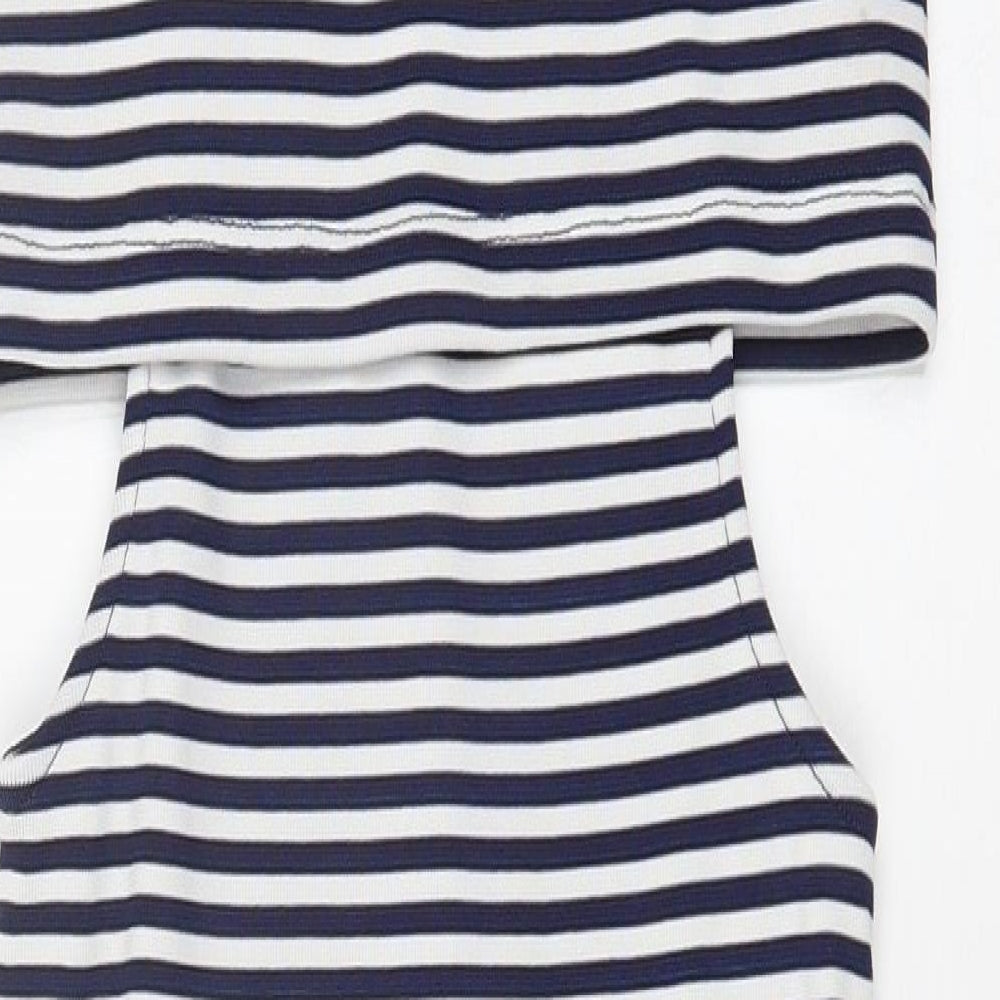 Topshop Womens Multicoloured Striped Bodycon Size 8