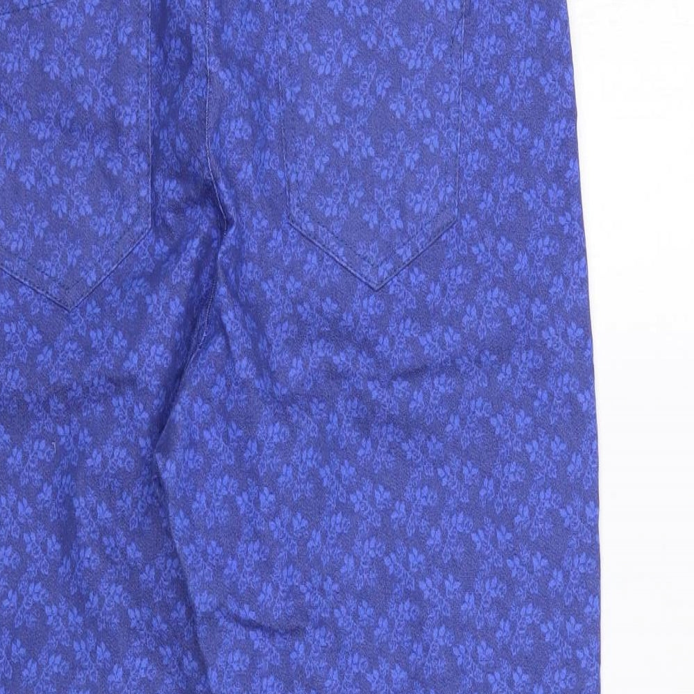 Sugar Crisp Womens Blue Floral Cropped Jeans Size 10 L27 in