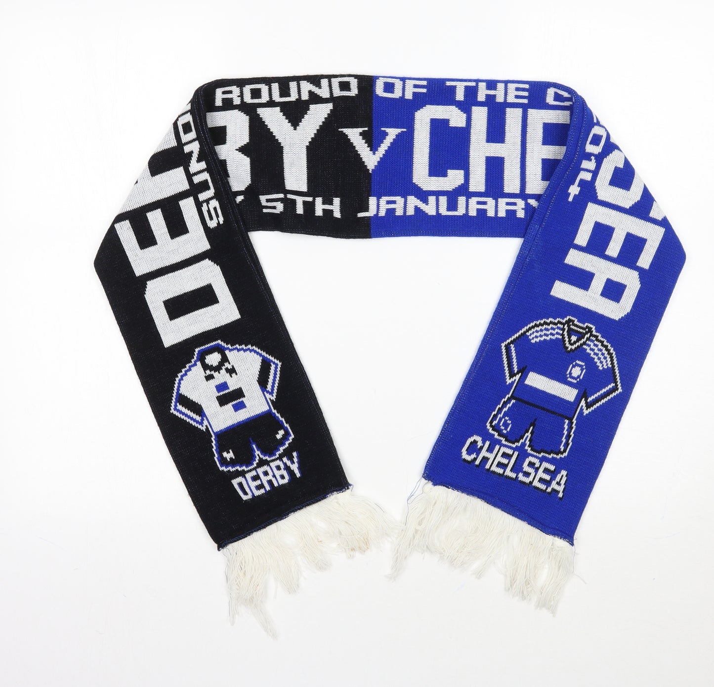 Derby v Chelsea Football Scarf 62 in 7 in