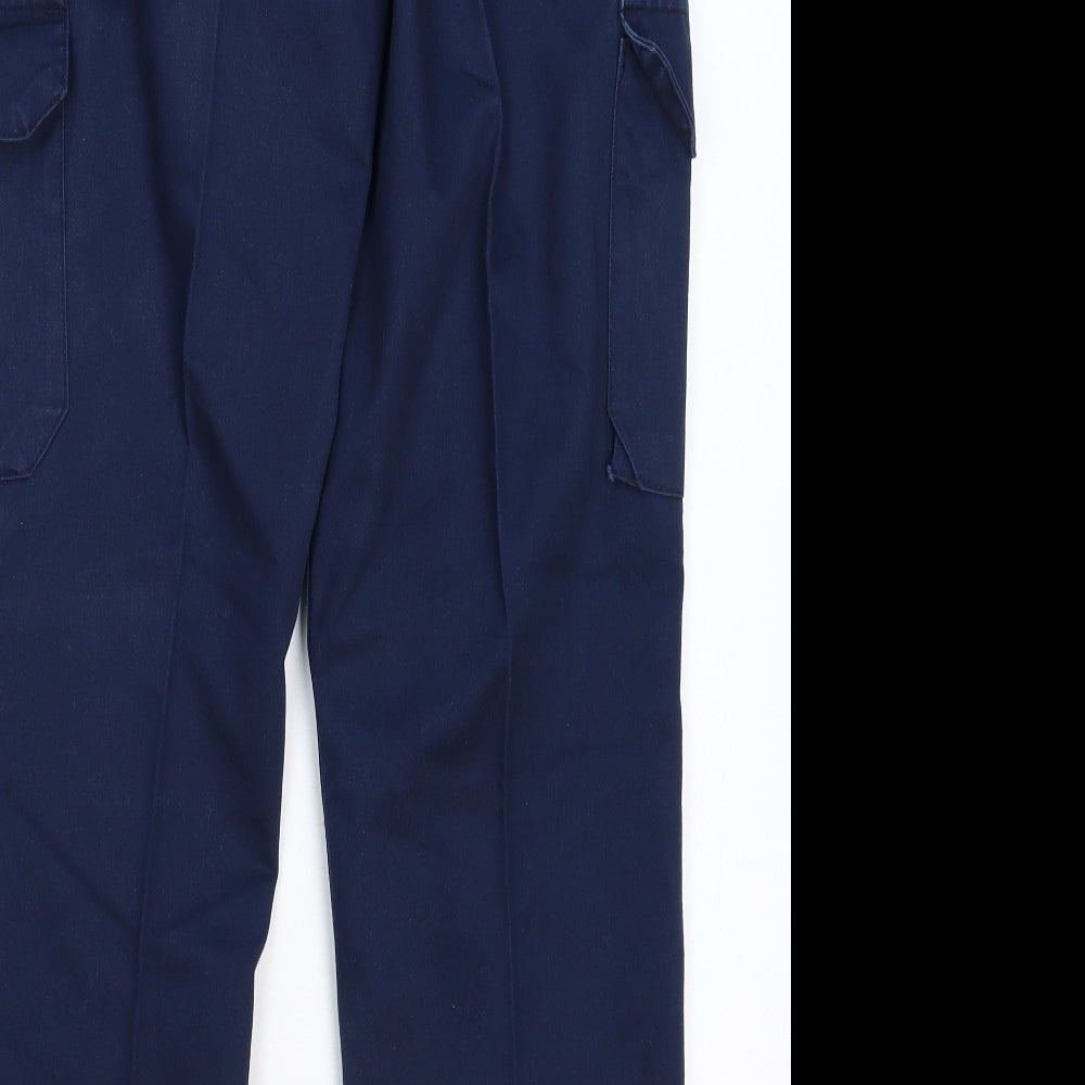 Black Knight Womens Blue Cargo Trousers Size 10 L28 in - Workwear