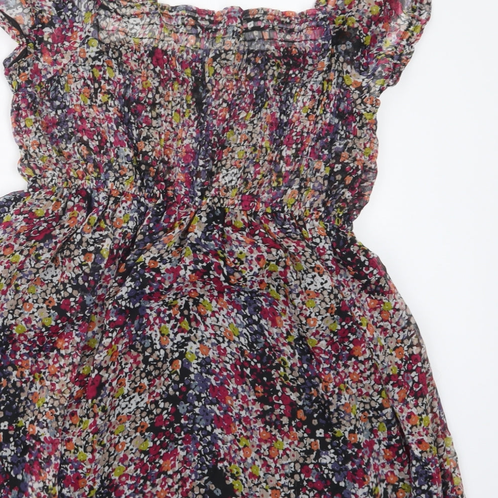 Atmosphere Womens Black Floral Basic Blouse Size 14