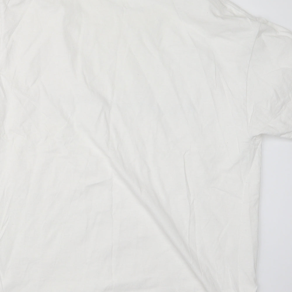 Gildan Womens White Basic T-Shirt Size L