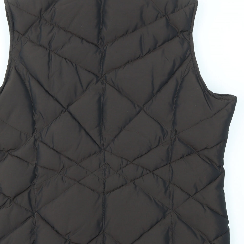M&S Womens Brown Houndstooth Gilet Coat Size L