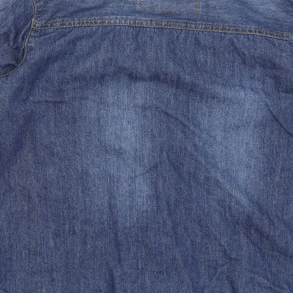 R Teens Boys Blue Basic Button-Up Size 12 Years