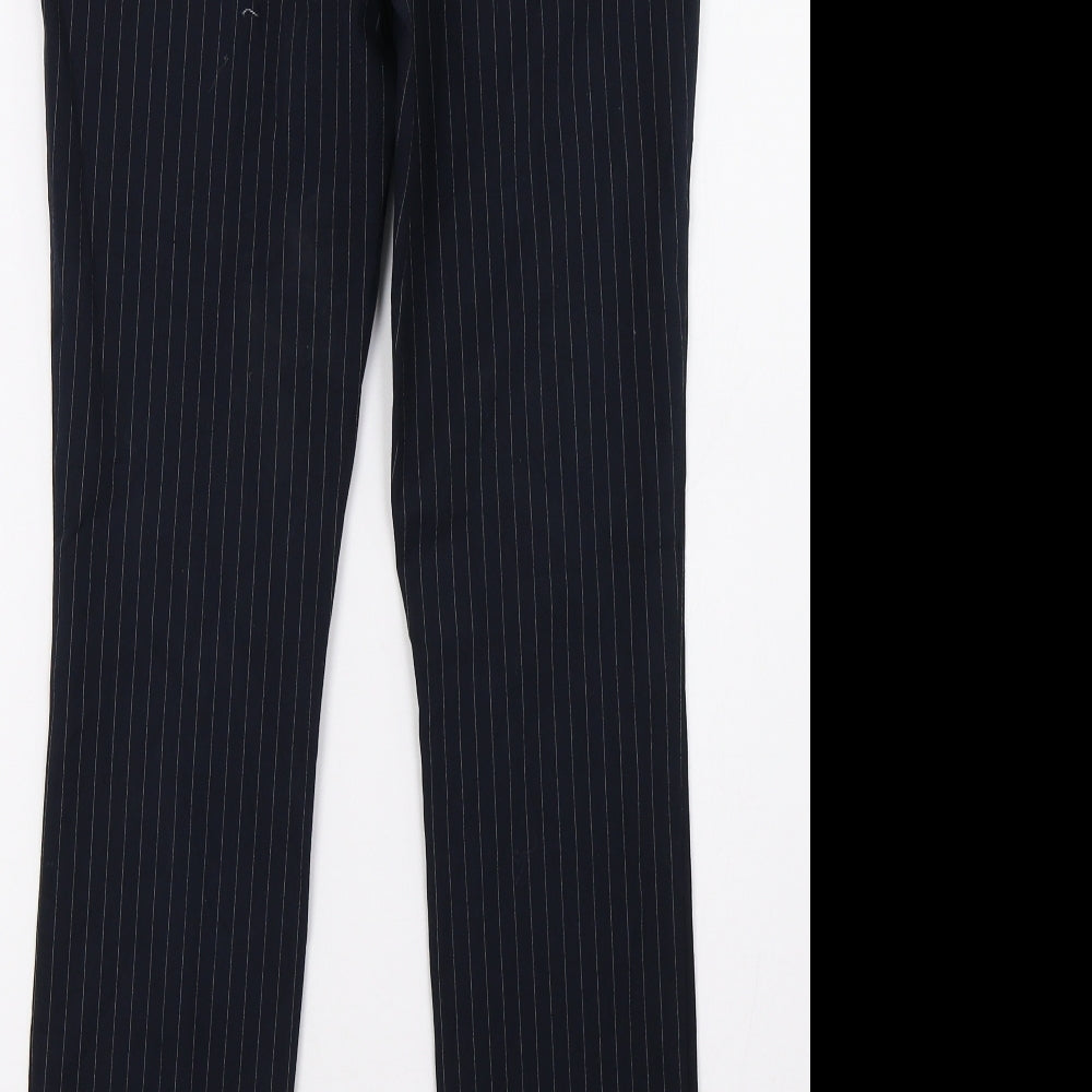 Gina Tricot Womens Blue Striped Trousers Size 10 L30 in