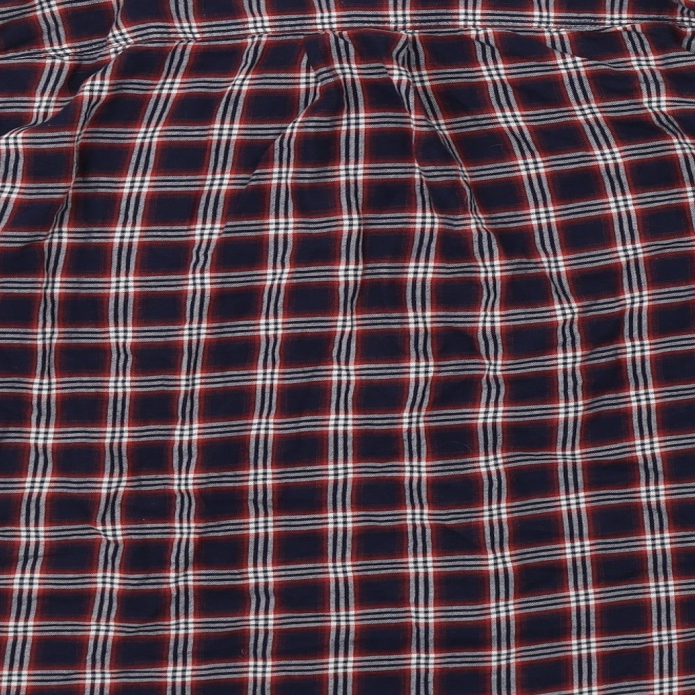 H&M Womens Red Check Basic Button-Up Size 8
