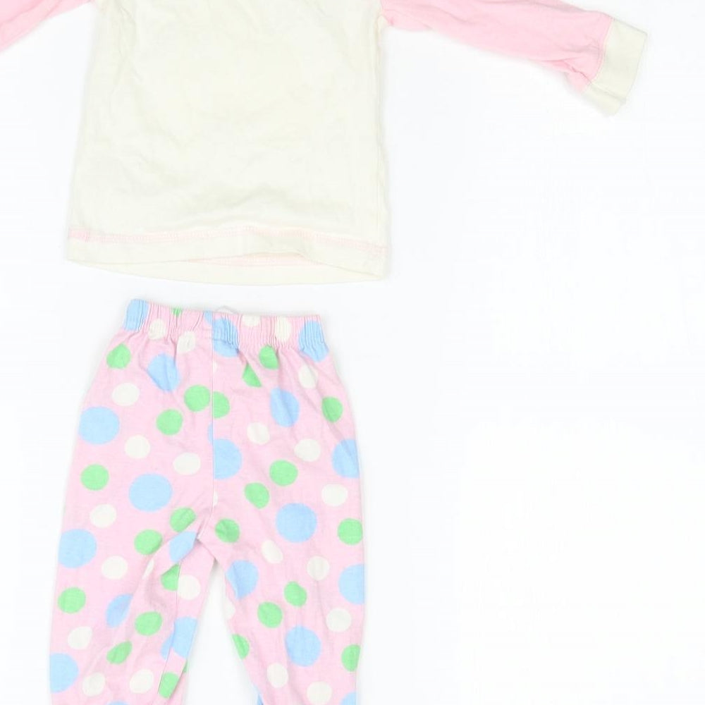 Disney Baby Girls Pink Polka Dot Pyjama Set Size 6-9 Months