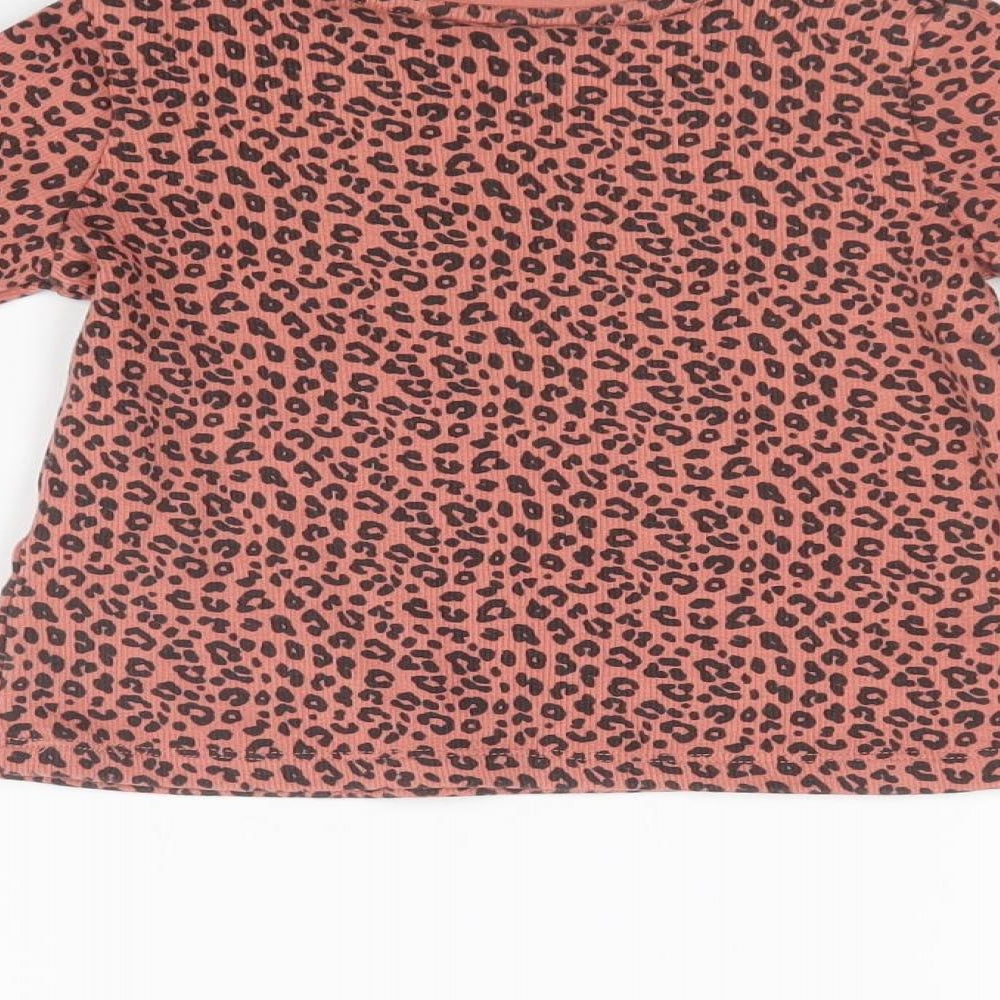 F&F Girls Multicoloured Animal Print Basic T-Shirt Size 6-9 Months
