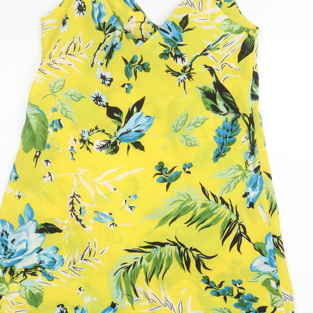 SheIn Womens Yellow Floral Basic Blouse Size S