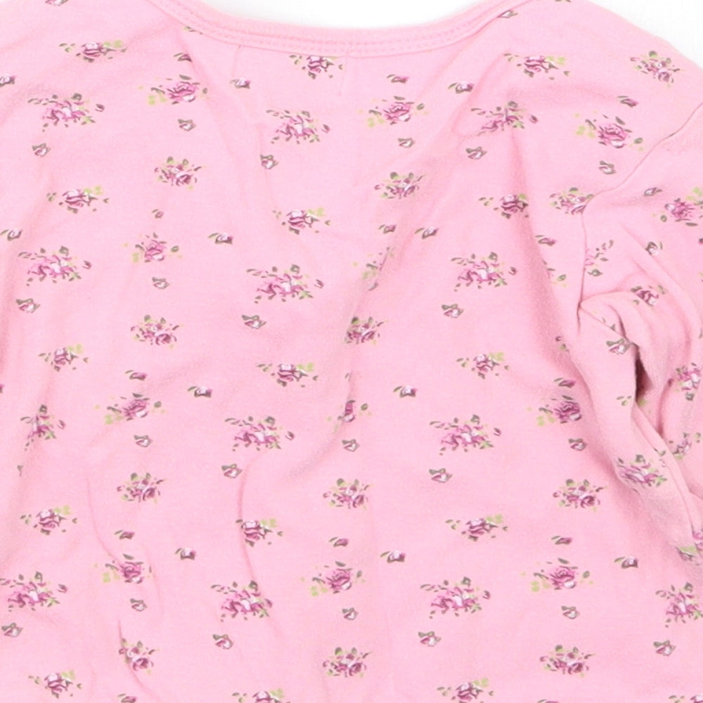 Babaluno Girls Pink Floral Basic T-Shirt Size 9-12 Months