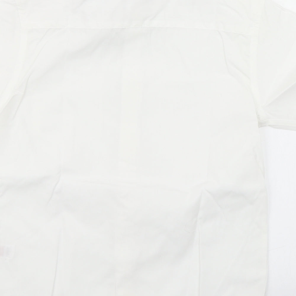 TU Boys White Basic Button-Up Size 8 Years