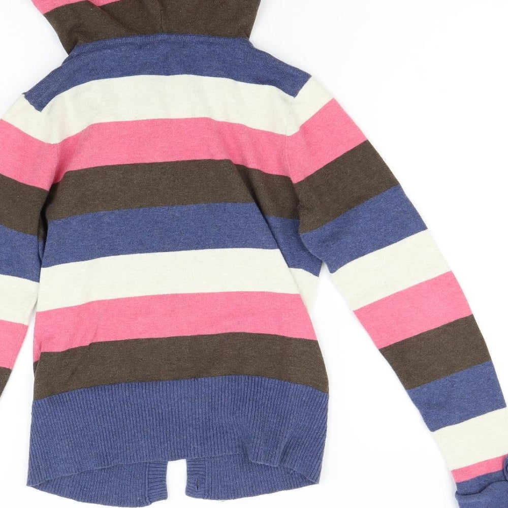 South Womens Multicoloured Striped Knit Cardigan Jumper Size 8
