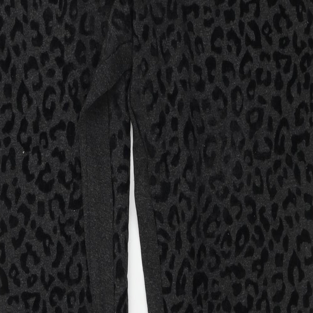 Marks and Spencer Womens Grey Animal Print Trousers Size 18 L28 in