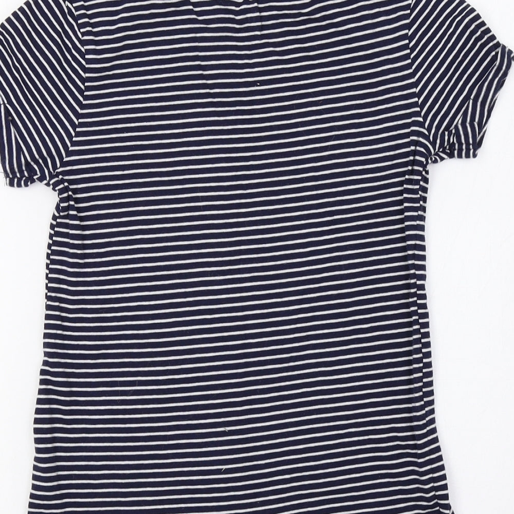 YD Girls Blue Striped Basic Polo Size 8-9 Years