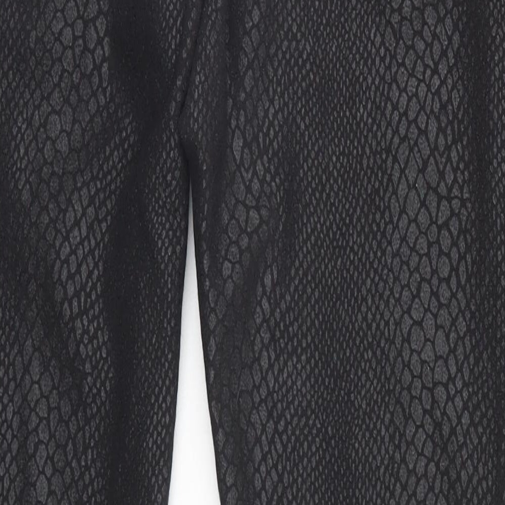 South Womens Black Animal Print Straight Jeans Size 12 L24 in