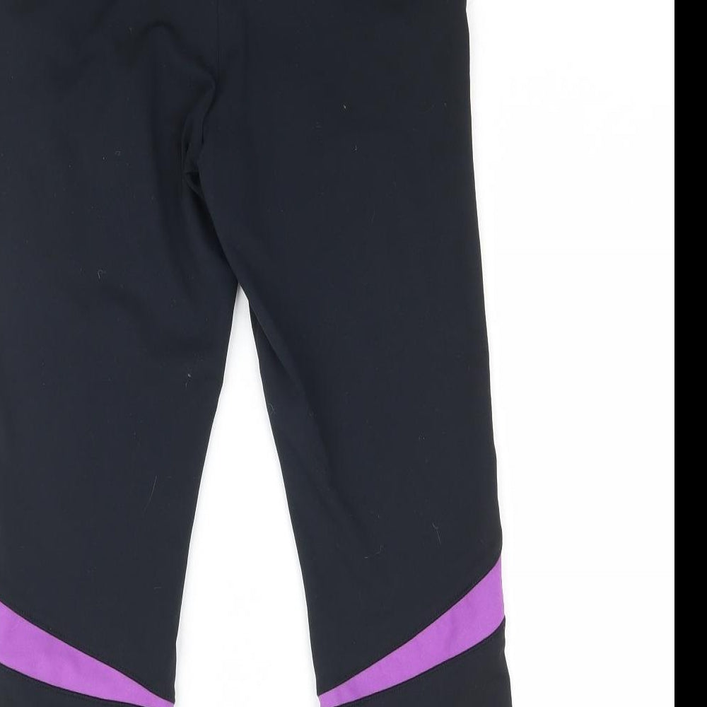 Jenni Falconer Womens Black Cropped Leggings Size 8 L18 in