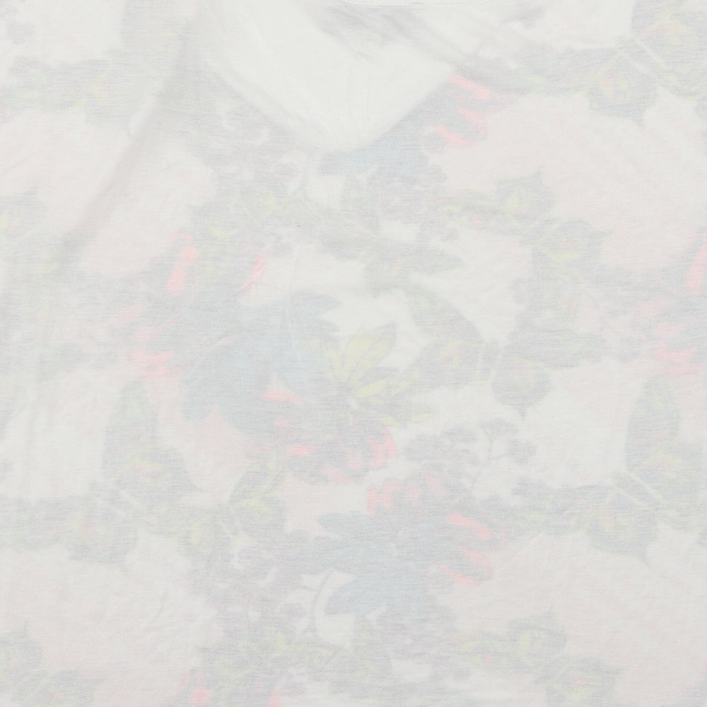 NEXT Womens White Floral Jersey Basic T-Shirt Size 14