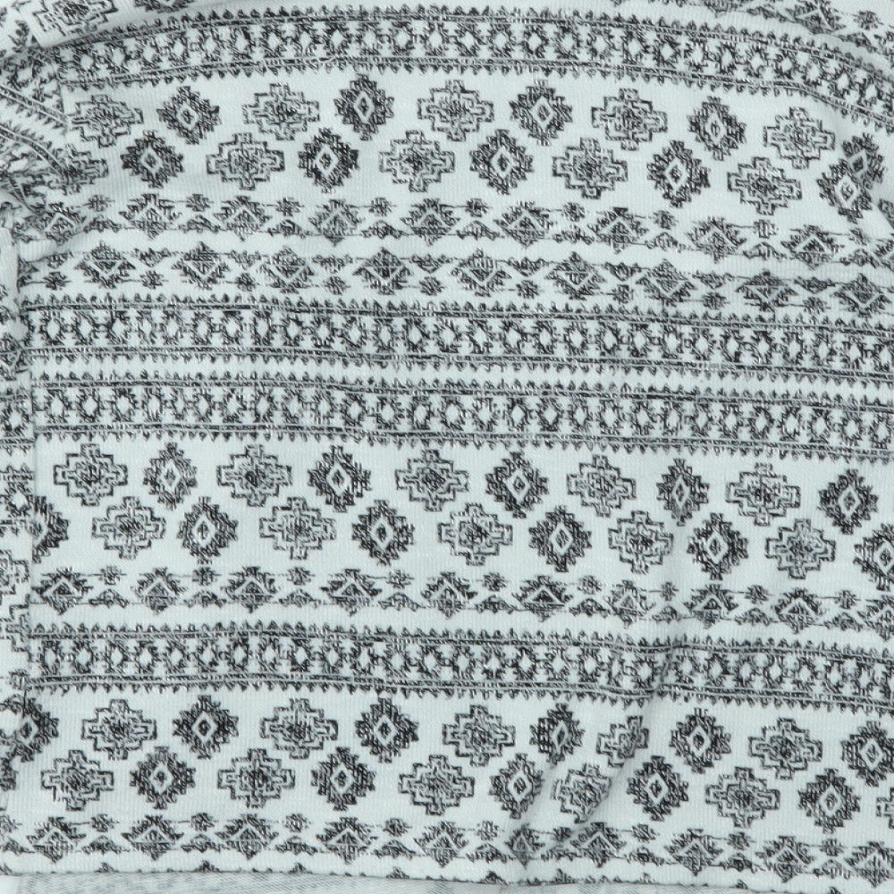 H&M Girls Grey Geometric Cardigan Jumper Size 9-10 Years