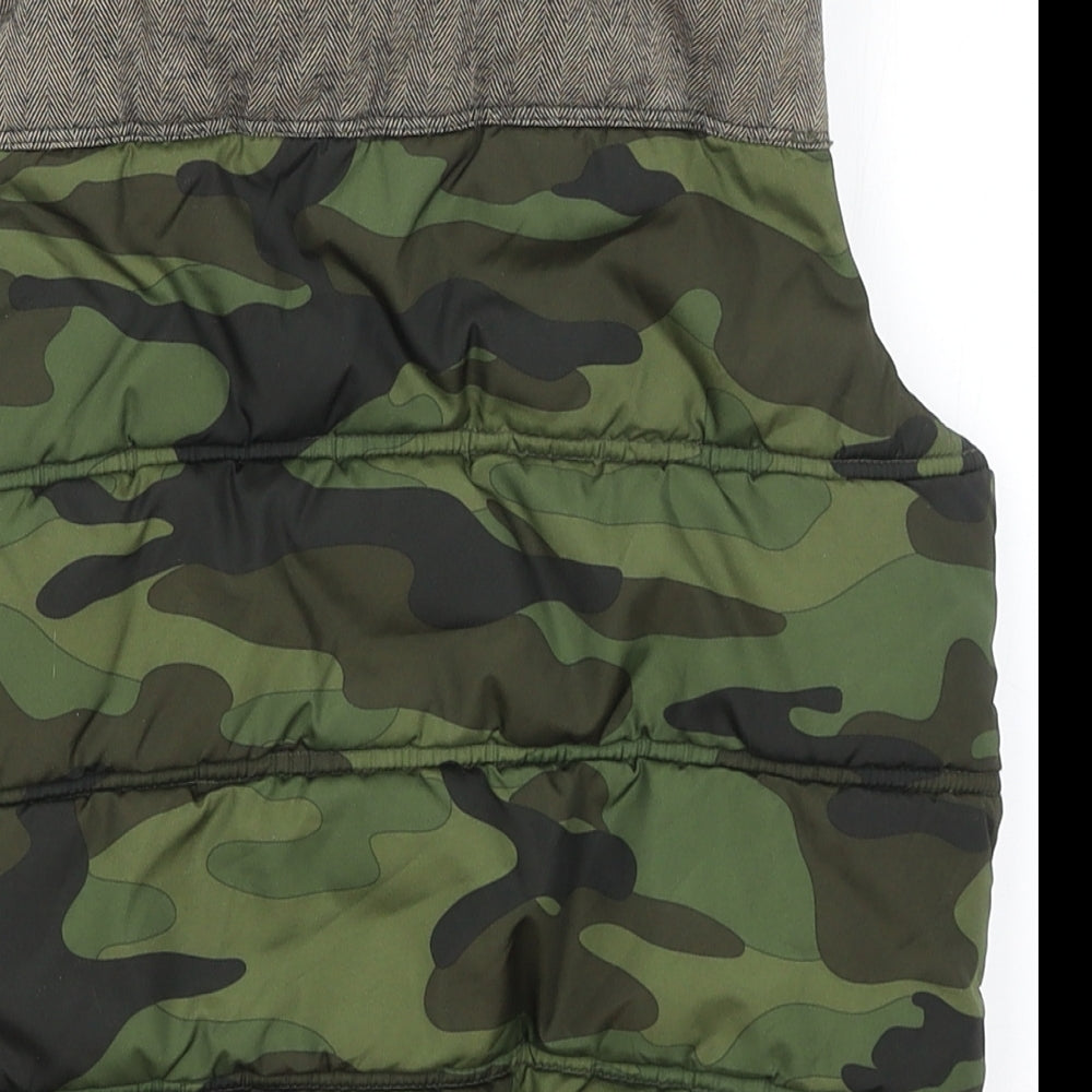 Gap Boys Green Camouflage Gilet Coat Size 5 Years