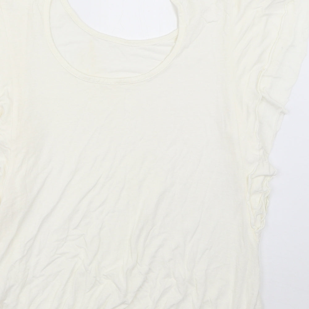 Atmosphere Womens Ivory Basic T-Shirt Size 14