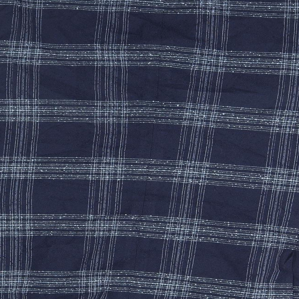 Preworn Womens Blue Plaid Overcoat Jacket