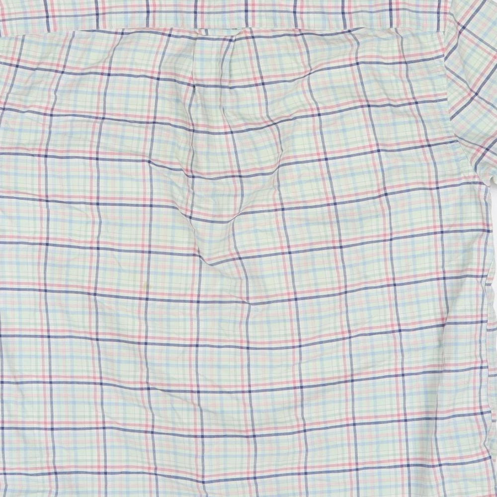 M&S Mens Green Plaid Button-Up Size M