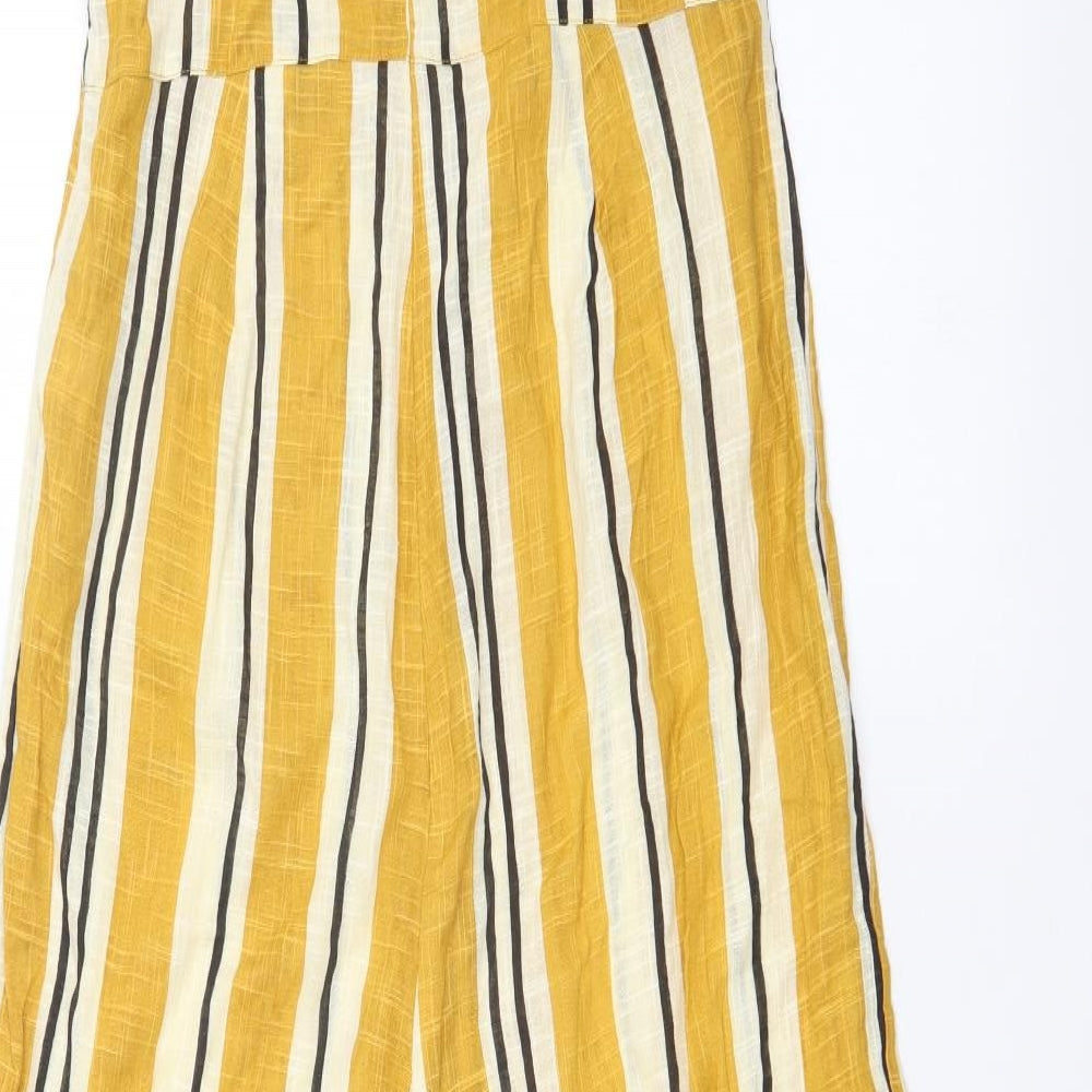 Primark Womens Yellow Striped Jumpsuit One-Piece Size 14